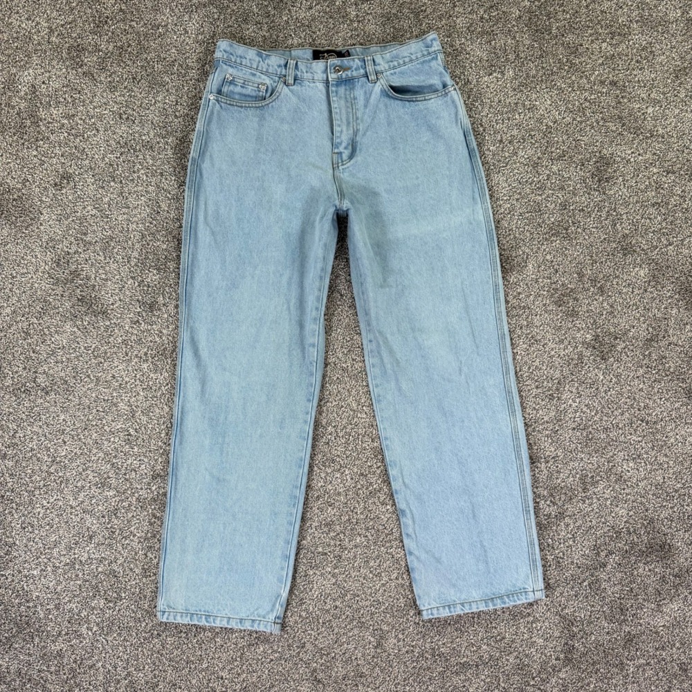 Deus Ex Machina Omaha Relaxed Fit Jeans Mens 32 Light Wash Denim Straight Leg